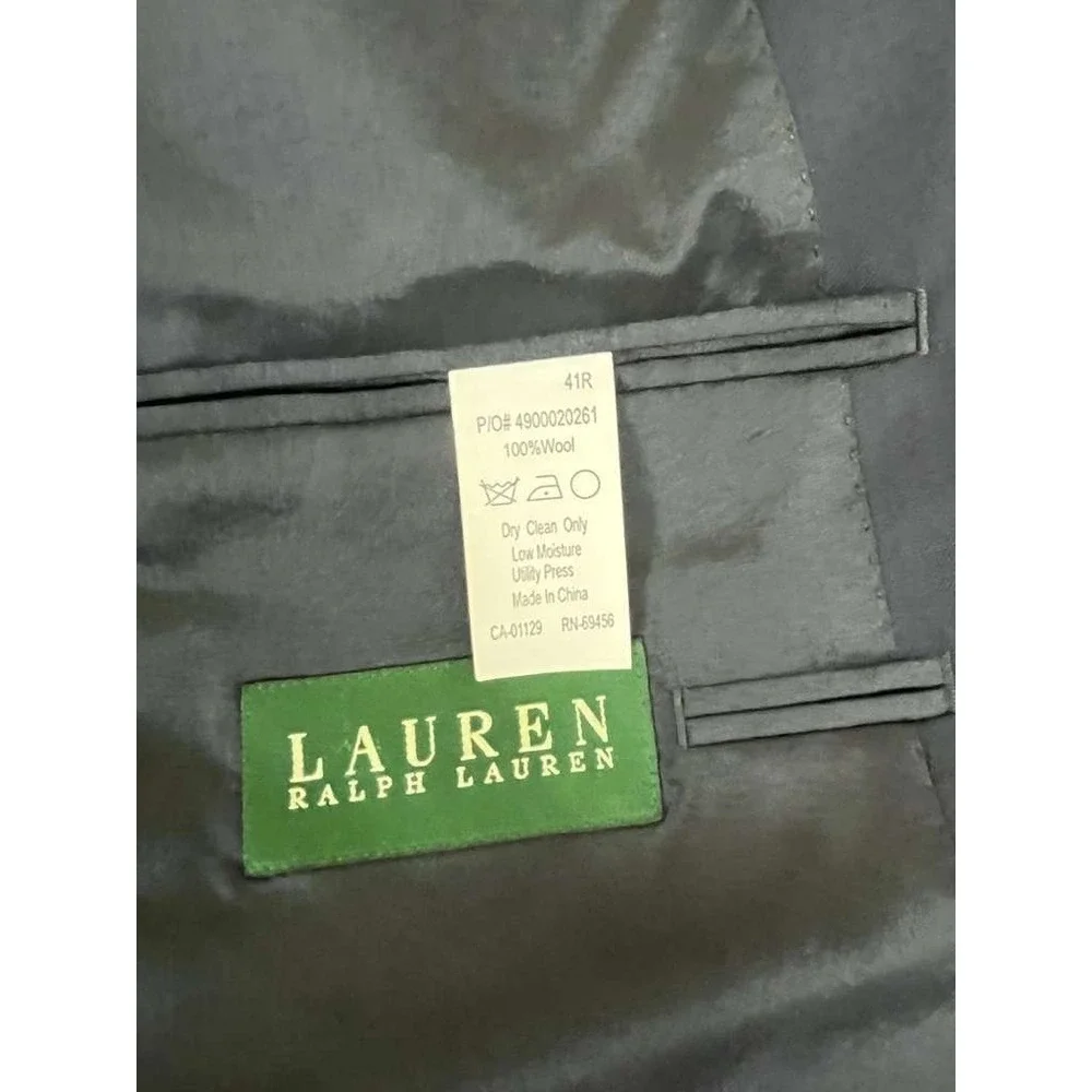 RALPH LAUREN LRL Lord‎ & Taylor Men's 41R Navy Blue Gold Button Blazer Jacket